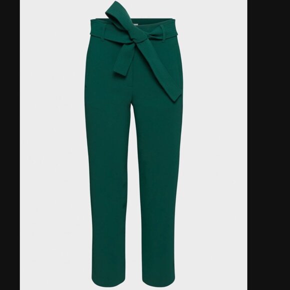 Aritzia Wilfred Green Tie Bow Belted High Rise Ankle Trouser Pants Office Work 2 - Picture 7 of 15
